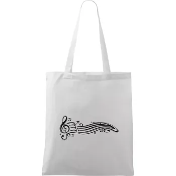 Nákupní taška Noty vlna - Taška bavlněná - 42 x 38 cm ( Bílá )