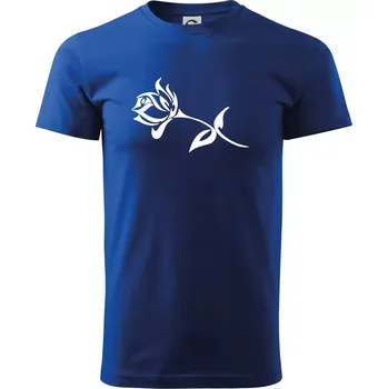 Růže obrys - Triko extra velké (5-8XL) - 8XL ( Královská modrá )