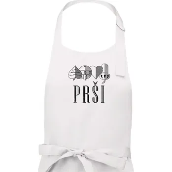 Kuchyňská zástěra Prší - nápis - Dámská zástěra na vaření - Univerzální velikost ( Bílá )