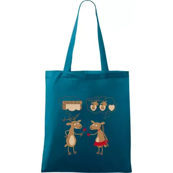 Sobí láska (Hana-creative) - Taška bavlněná - 42 x 38 cm ( Petrolejová )