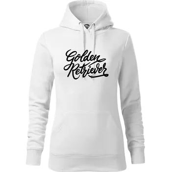 Dámská mikina Golden retriever - nápis okrasný - Mikina dámská Cape s kapucí - XS ( Bílá )