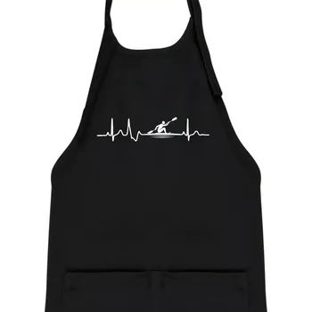 Kuchyňská zástěra EKG pádlování - Dětská zástěra na vaření - Univerzální velikost ( Černá )