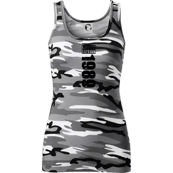 Dámské tričko Limited edition 1989 pruh - Dámské Maskáčové tílko - M ( Šedý maskáč )