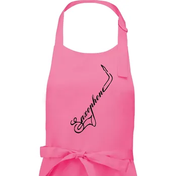 Kuchyňská zástěra Saxophone nápis - Pánská zástěra na vaření - Univerzální velikost ( Růžová )