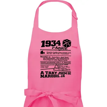 Kuchyňská zástěra 1934 v kostce - Pánská zástěra na vaření - Univerzální velikost ( Růžová )