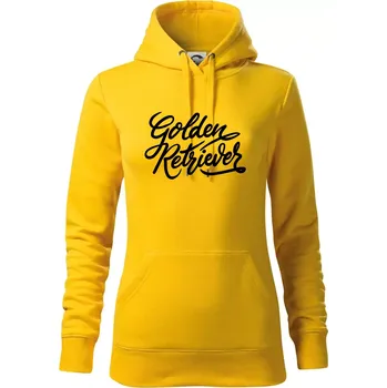 Dámská mikina Golden retriever - nápis okrasný - Mikina dámská Cape s kapucí - S ( Žlutá )