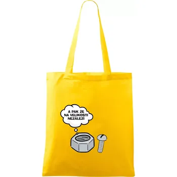 A pak že na velikosti nezáleží - Taška bavlněná - 42 x 38 cm ( Žlutá )