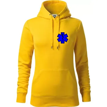 Dámská mikina Hvězda samostatná - záchranář / rescue - Mikina dámská Cape s kapucí - XS ( Žlutá )