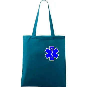 Hvězda samostatná - záchranář / rescue - Taška bavlněná - 42 x 38 cm ( Petrolejová )