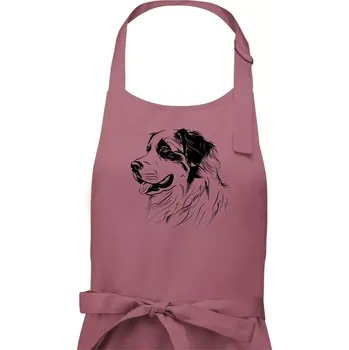 Kuchyňská zástěra Bernský salašnický pes černá kresba - Pánská zástěra na vaření - Univerzální velikost ( Starorůžová )