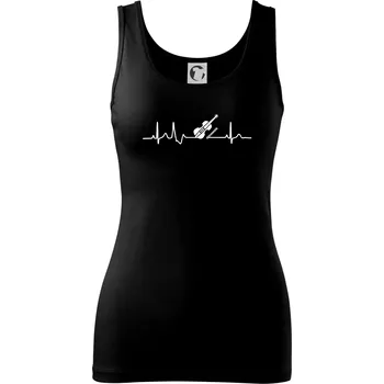 Dámské tričko EKG housle - Dámské tílko - 2XL ( Černá )