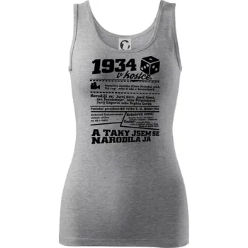 Dámské tričko 1934 v kostce - Dámské tílko - S ( Tmavě šedý melír )