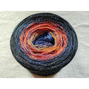 Příze Elisa 3-nitka 1000m s lurexem (Duhové klubko s lurexem Elisa )