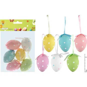 Velikonoční dekorace UNIPAP vajíčka plast 6cm/6ks S160096 2221190 576548