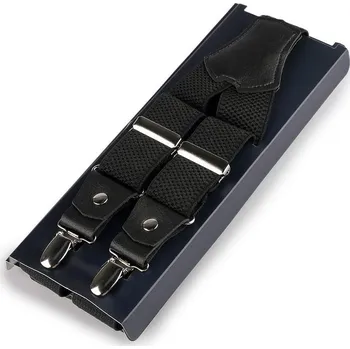 Kšandy Šle s dvojitým zapínáním šíře 3,5 cm délka 120 cm v krabičce - 5 černá