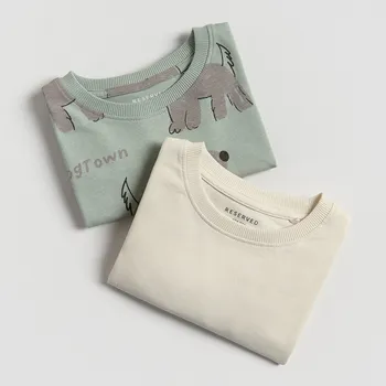 Chlapecké tričko Reserved - Dlouhý bavlněný rukáv 2 ks - krémová - 060FI-01X - 060FI-01X-110