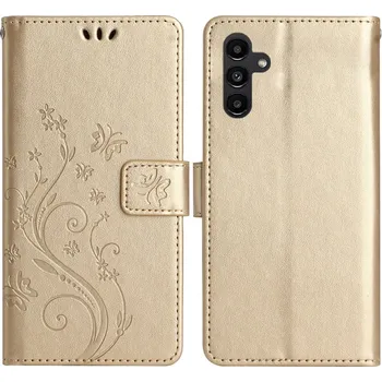 Pouzdro na mobilní telefon Flowers knížkové pouzdro na Samsung Galaxy S25+ - zlaté