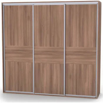 Postel NÁBYTEK MIKULÍK s.r.o. ONYX 3 - třídveřová šatní skříň, dělené dveře, 210 až 270cm x 220/240cm Šířka: 210cm, Výška: 220cm, Dekor: olše Šířka: 210cm, Dekor: akácie skořice