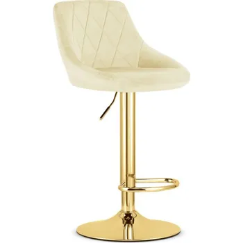 Barová židle Barová židle KAST sametová, béžová (zlatá noha)