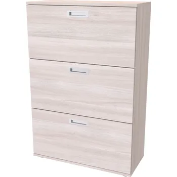 Botník NÁBYTEK MIKULÍK s.r.o. TRIANGL 5 - botník do předsíně, 80x35x120cm Dekor: olše Šířka: 80cm, Dekor: jasan šedý