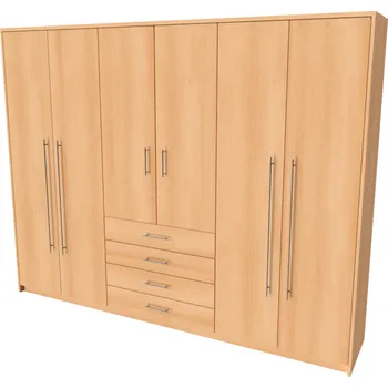 Šatní skříň NÁBYTEK MIKULÍK s.r.o. AURA XXL - šatní skříň, 270x53x213cm Dekor: olše Šířka: 270cm, Dekor: buk