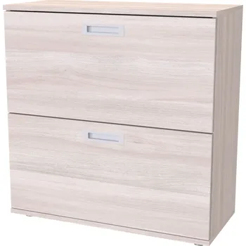 Botník NÁBYTEK MIKULÍK s.r.o. TRIANGL 6 - botník se dvěma zásuvkami, 80x35x82cm Dekor: olše Šířka: 80cm, Dekor: jasan šedý