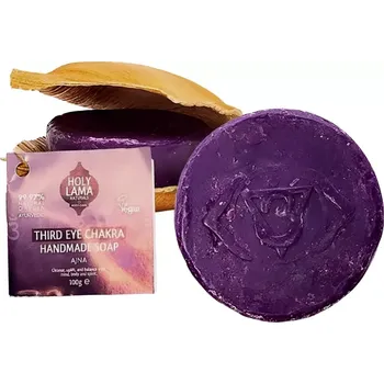 Mýdlo Holy Lama Ajurvédské mýdlo 6.Čakra v palmovém listu Jasmín & Citrón 100 g