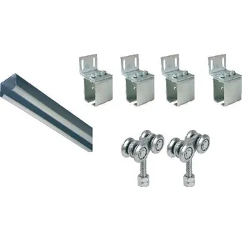 SADA IBFM 339P-ST-6m - sada dílů se stropními držáky pro 3m posuvná závěsná vrata s 6m pozinkovaným profilem