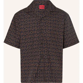 Pánská košile Hugo Pánská Košile Resort Espino Comfort Fit, černá / hnědá, 40