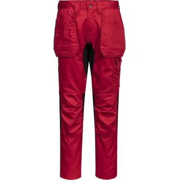 PortWest | Kalhoty WX2 Eco Stretch Holster - Deep Red / 30 / M / červená