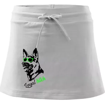 Dámské oblečení Německý ovčák - loyal bitch - Sportovní sukně - two in one - XL ( Bílá )
