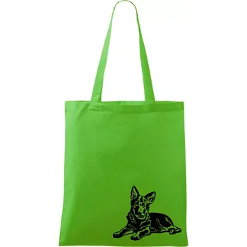 Nákupní taška Německý ovčák - štěně - Taška bavlněná - 42 x 38 cm ( Apple Green )