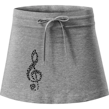 Dámská sukně Houslový klíč z not - Sportovní sukně - two in one - S ( Tmavě šedý melír )