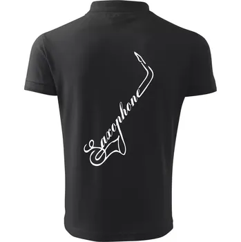 Pánská košile Saxophone nápis - Polokošile pánská Pique Polo 203 - 4XL ( Dřevěné uhlí )