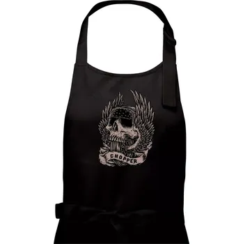 Kuchyňská zástěra Chopper kolo křídla - Pánská zástěra na vaření - Univerzální velikost ( Černá )