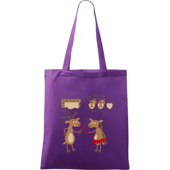 Sobí láska (Hana-creative) - Taška bavlněná - 42 x 38 cm ( Fialová )