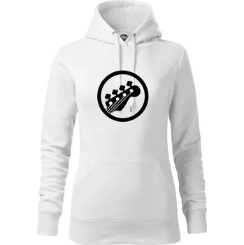 Dámská mikina Kytara kruh - Mikina dámská Cape s kapucí - XL ( Bílá )