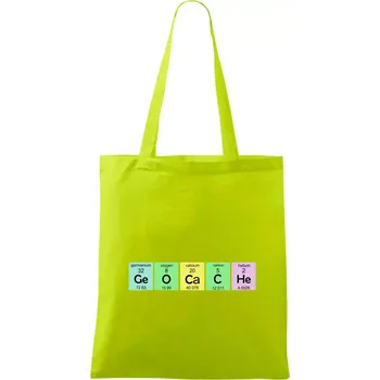 Geocache - periodická tabulka - Taška bavlněná - 42 x 38 cm ( Limetková )