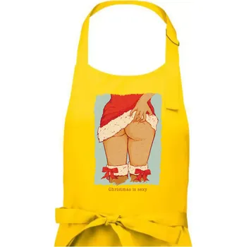 Kuchyňská zástěra Christmas is sexy - Dámská zástěra na vaření - Univerzální velikost ( Žlutá )