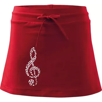 Dámské oblečení Houslový klíč z not - Sportovní sukně - two in one - M ( Červená )