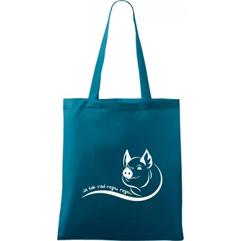 Prasátko - Já tak rád rejpu, rejpu - Taška bavlněná - 42 x 38 cm ( Petrolejová )