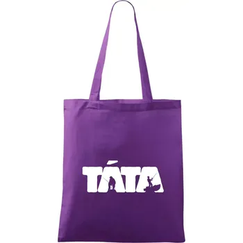 Táta nápis - rybář - Taška bavlněná - 42 x 38 cm ( Fialová )