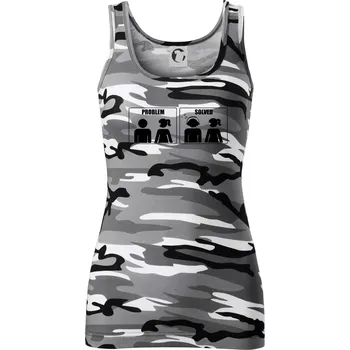 Dámské tričko Problém - Music - Dámské Maskáčové tílko - XS ( Šedý maskáč )