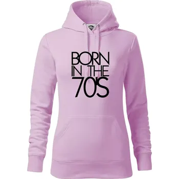 Dámská mikina Born In The 70's - Mikina dámská Cape s kapucí - S ( Orchid )