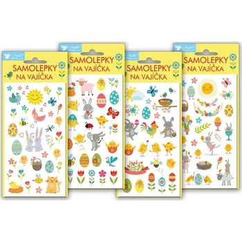 samolepka UNIPAP Velikonoční samolepky na vajíčka 839 gelové Veselé Velikonoce 19x9cm 576539