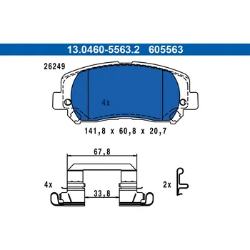 Brzdová destička Sada brzdových destiček, vždy 4 kusy v sadě ATE 13.0460-5563.2