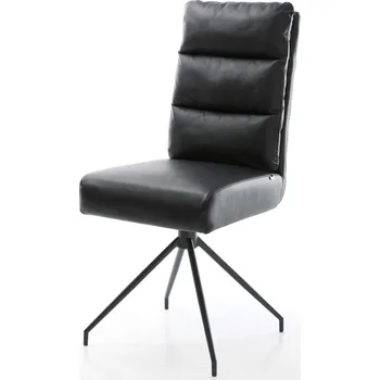 Jídelní židle DELIFE Jídelní židle Pela-Flex pravá kůže černá křížová podnož zúžená černá taštičkové pružiny