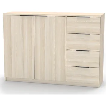 Komoda NÁBYTEK MIKULÍK s.r.o. VARIO 5 - komoda, 120x86.5cm Dekor: olše, Úchytka: Černá Šířka: 120cm, Dekor: akácie světlá