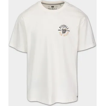 Pánské oblečení PitBull West Coast Triko SKULL LOGO - smetanové - PWC_PTSKULLLOGO_OFFWHT Velikosti: XL