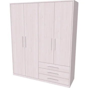 Šatní skříň NÁBYTEK MIKULÍK s.r.o. AIDA 1+2 - kombinace skříní s rámem 185cm, 185x59x223cm Dekor: olše Šířka: 185cm, Dekor: modřín latté